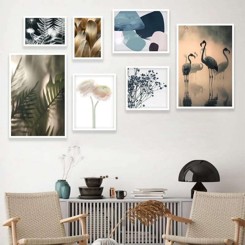 تابلو بکلیت طرح مدرن طبیعت مدل شاین اکلیلی W-965 مجموعه 7 عددی