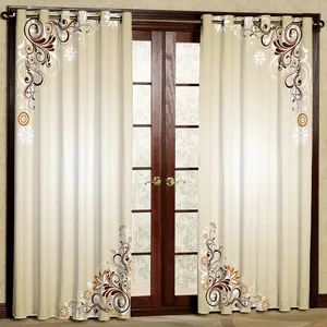 پرده مدل طرح دار هازان پانچی کد 1268a سایز 140x200 سانتی متر