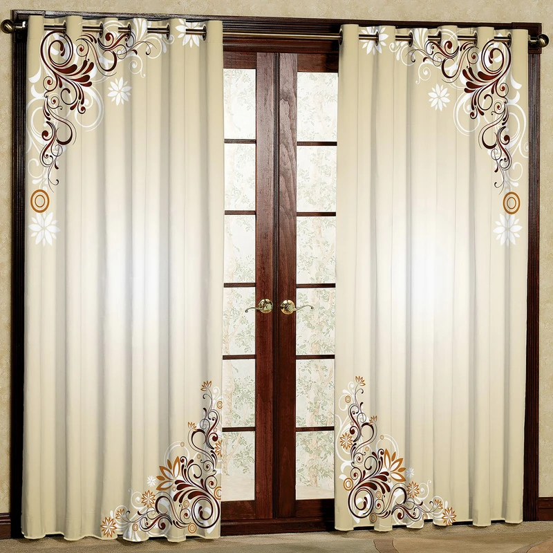 پرده مدل طرح دار هازان پانچی کد 1268a سایز 140x200 سانتی متر