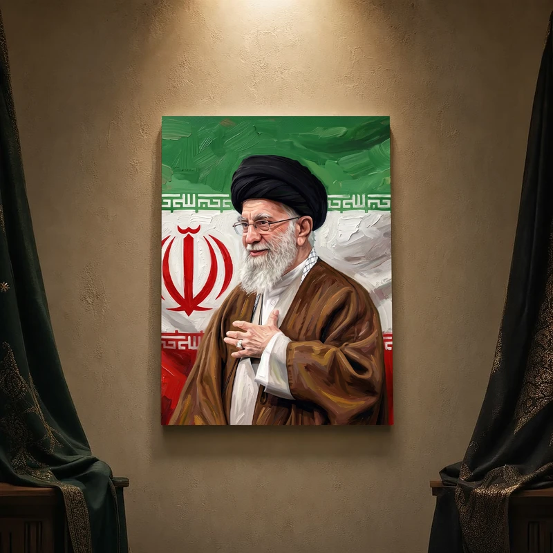 تابلو شاسی مدل مذهبی طرح رهبر شهید امام خامنه‌ای کد 493SM