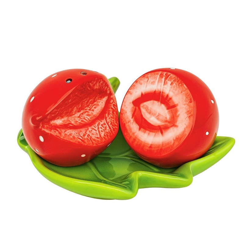 ست نمکدان طرح توت فرنگی مدل دوقلو