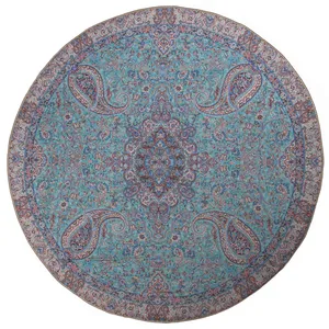 رومیزی ترمه حسینی ابریشمی طرح سالار  مدل 00-34 قطر 100 سانتیمتر