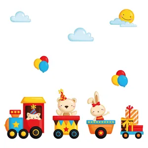 استیکر چوبی کودک باروچین مدل قطار تولد کد 6110 مجموعه 9 عددی