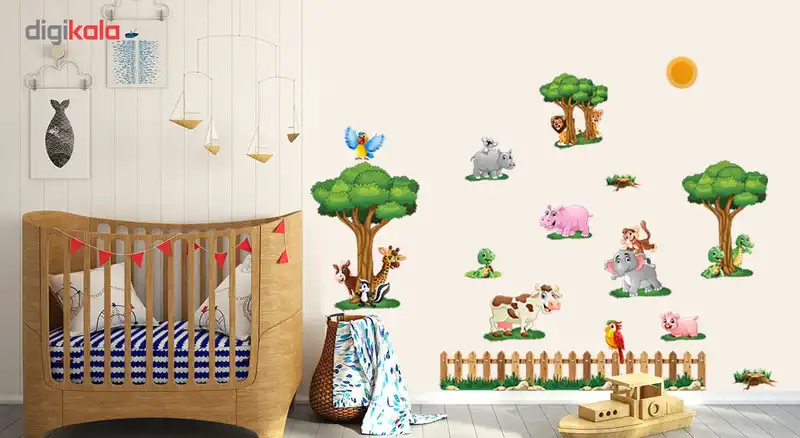 استیکر دیواری ژیوار طرح حیوانات دوست داشتنی
