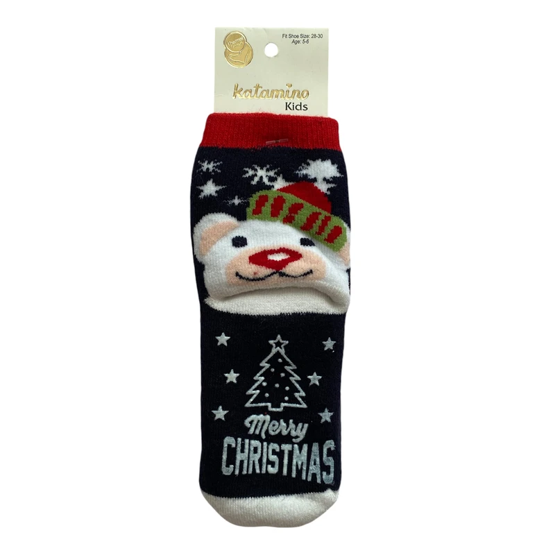 جوراب ساق بلند پسرانه کاتامینا مدل حوله ای استپ دار