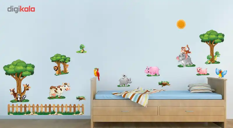 استیکر دیواری ژیوار طرح حیوانات دوست داشتنی