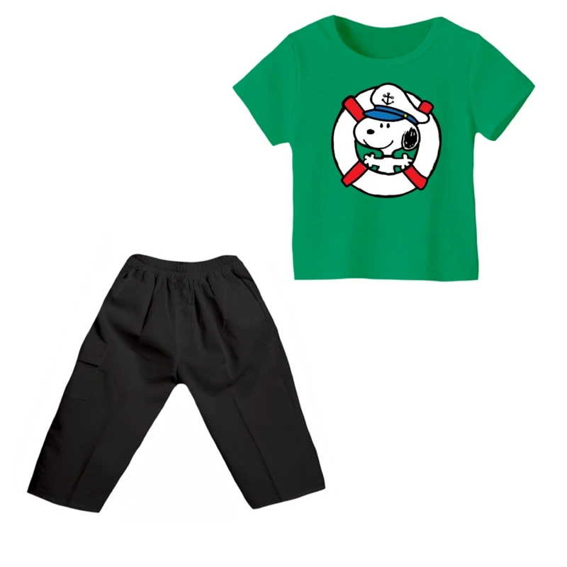 ست تی شرت و شلوارک پسرانه مدل اسنوپی کد ۲۵