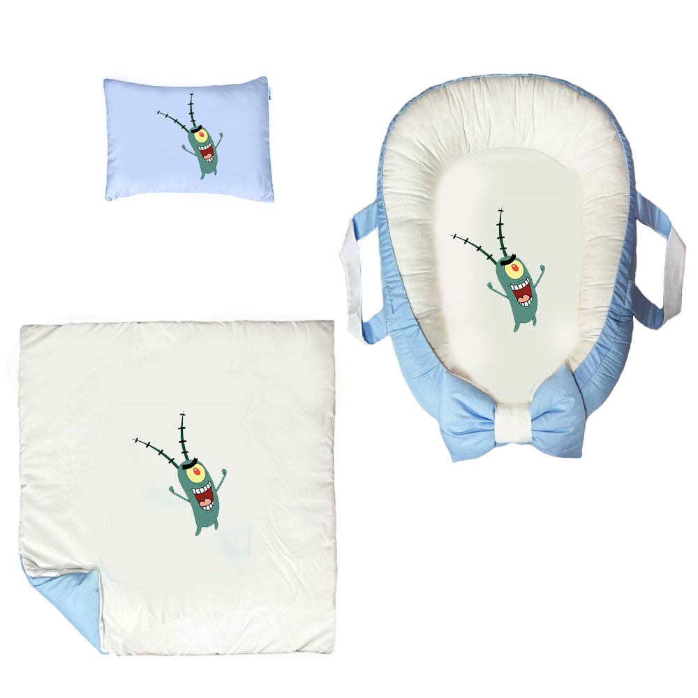 سرویس خواب سه تکه نوزاد ناریکو مدل گارد محافظ دار طرح باب اسفنجی کد 0264