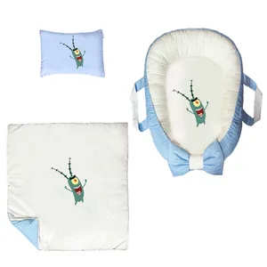 سرویس خواب سه تکه نوزاد ناریکو مدل گارد محافظ دار طرح باب اسفنجی کد 0264
