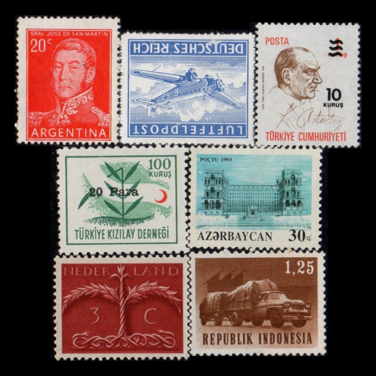 تمبر یادگاری مدل خارجی مجموعه 7 عددی