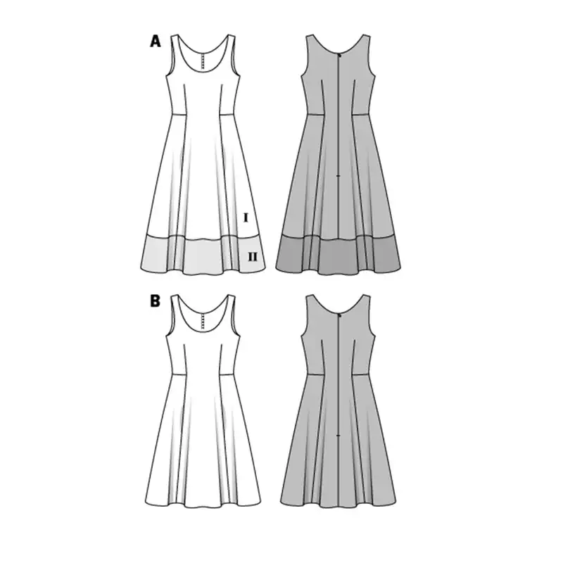 الگو خیاطی پیراهن زنانه بوردا استایل کد 6758 سایز 34 تا 44 متد مولر