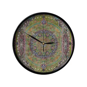 ساعت دیواری مدوپد طرح فرش قم ترنج دایره‌ای مدل C-Ghom105