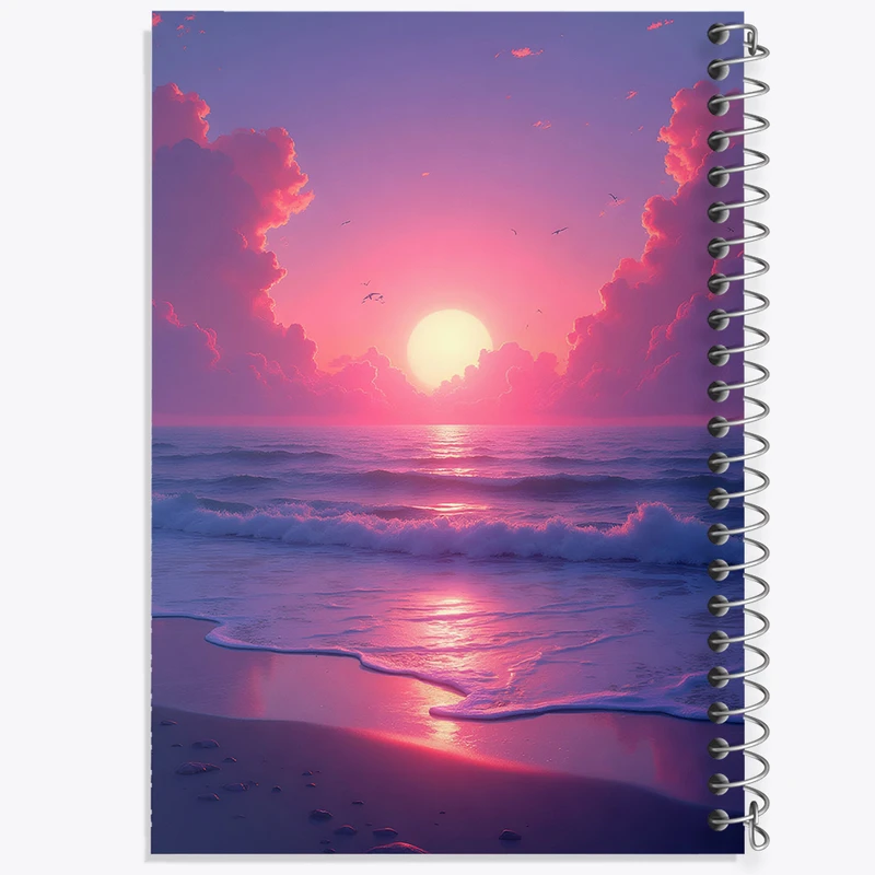 دفتر مشق 100 برگ خندالو طرح غروب دریا کد N3564