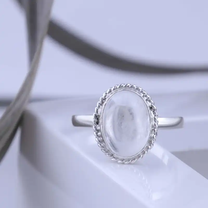 انگشتر نقره زنانه بازرگانی میلادی مدل سنگ در نجف قالب جواهری کد AW_658