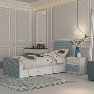 تخت خواب ملامینه یک نفره اعیان مدل FH815 سایز 90x200 سانتی متر مجموعه دو عددی