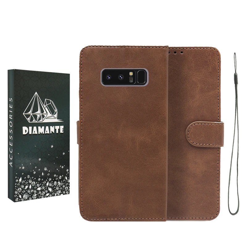 کیف کلاسوری دیامانته مدل Bandaviz Bk مناسب برای گوشی موبایل سامسونگ Galaxy Note 8 به همراه بند آویز