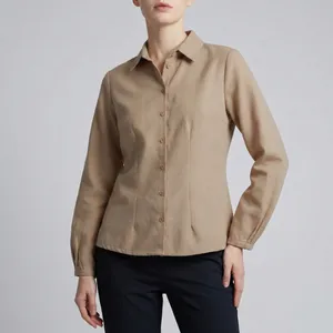 شومیز آستین بلند یقه برگردان زنانه مدل کژوال 