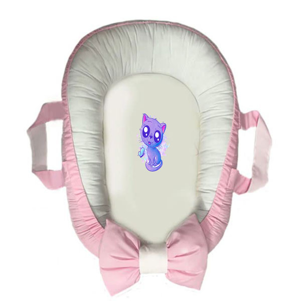 سرویس خواب سه تکه نوزاد ناریکو مدل گارد محافظ دار طرح گربه کد 0298