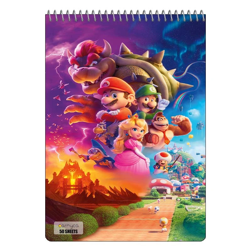 دفتر نقاشی 50 برگ سیمی کارنیکا طرح ماریو mario کد 29495
