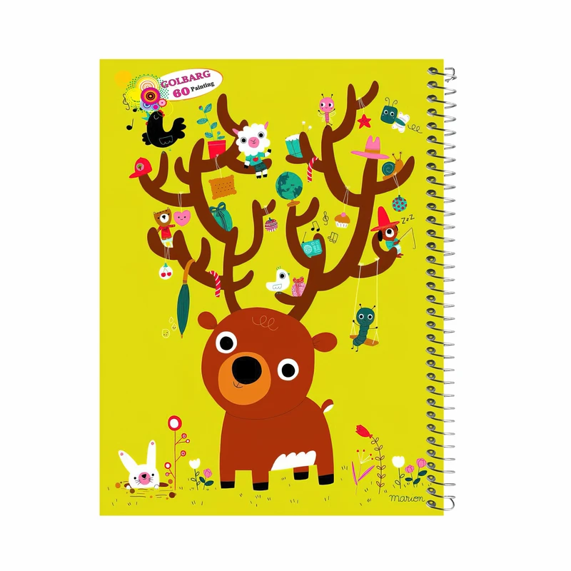  دفتر نقاشی 60  برگ گلبرگ طرح گوزن کد113