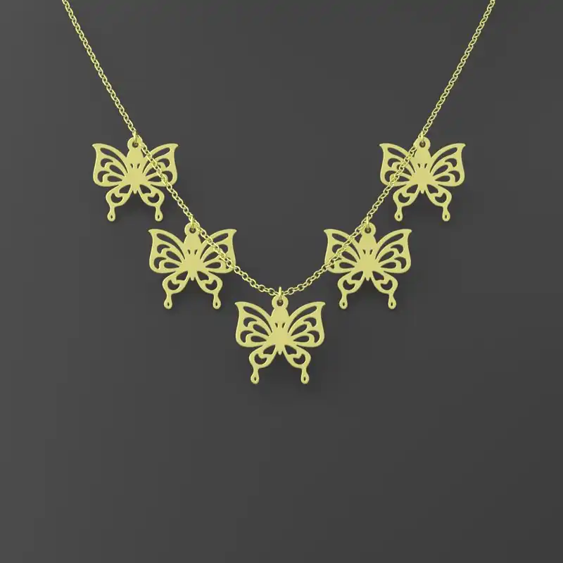 گردنبند طلا 18 عیار زنانه مدوپد مدل پروانه کد RNA11397