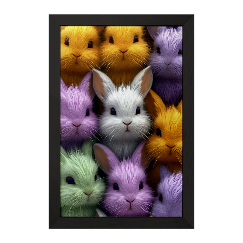 تابلو خندالو مدل خرگوش های رنگی کد F8135