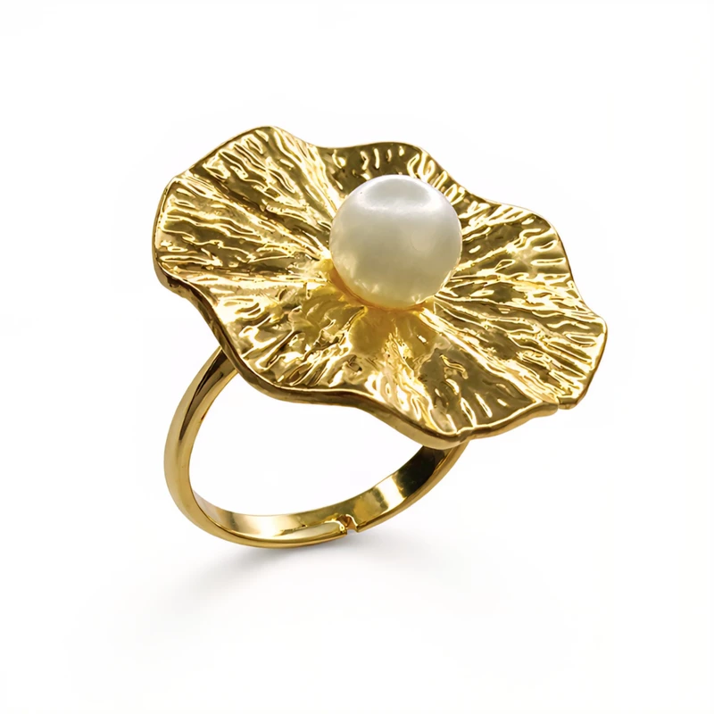 انگشتر زنانه مدل مروارید موجی 