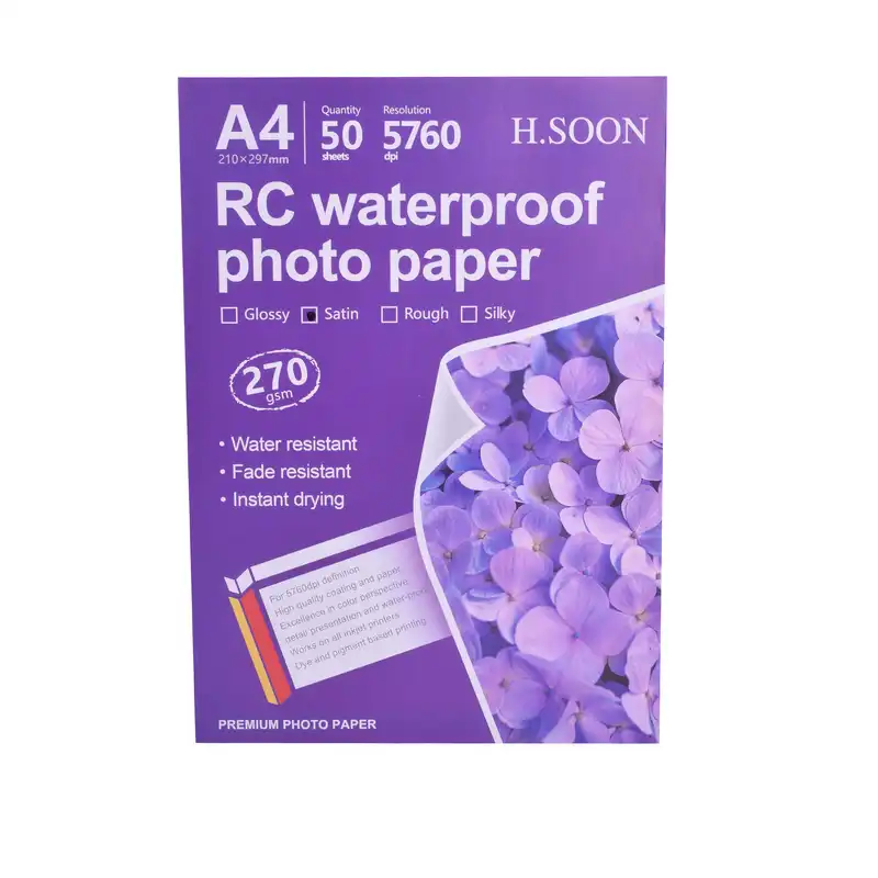 کاغذ چاپ عکس اچ.سون مدل S-270GR سایز A4 بسته 50 عددی
