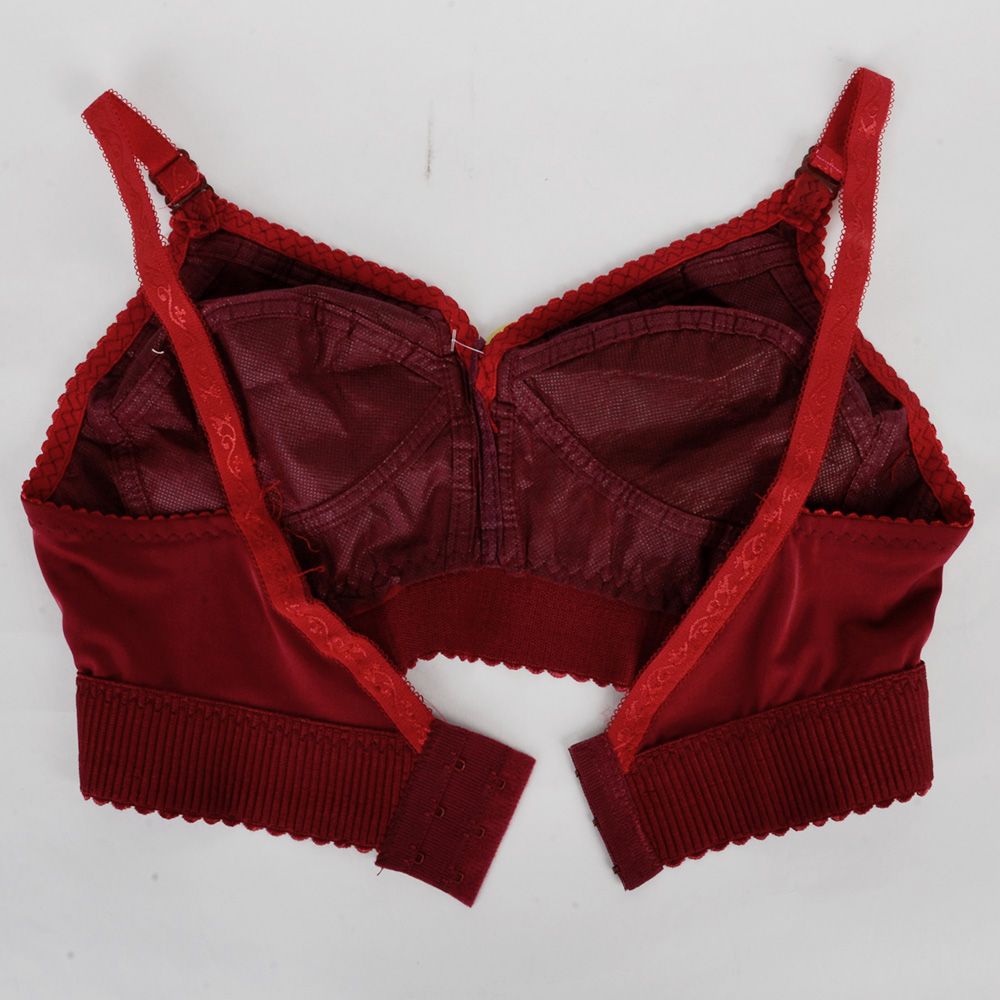 سوتین زنانه پرجامدا مدل کش پهن کد 340020718  رنگ زرشکی -  - 3