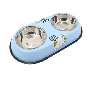 ظرف آب و غذا سگ و گربه مدل 2 قلو