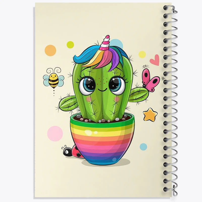 دفتر مشق 100 برگ خندالو طرح کاکتوس کیوت کد N1960