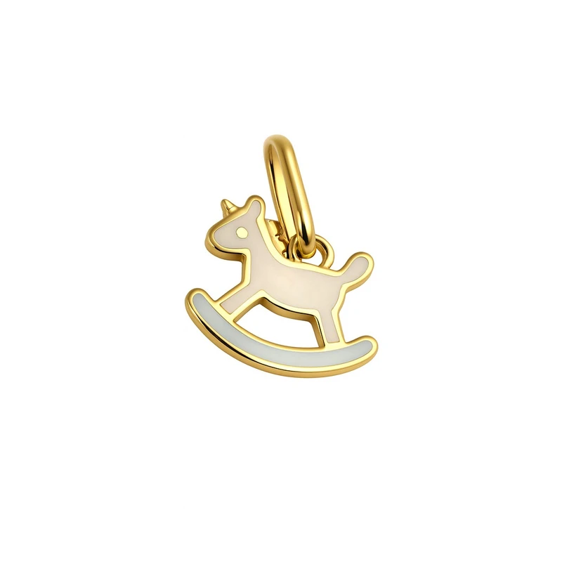 آویز گردنبند طلا 18 عیار بچگانه مان گالری طرح  گهواره اسب کد M-4079