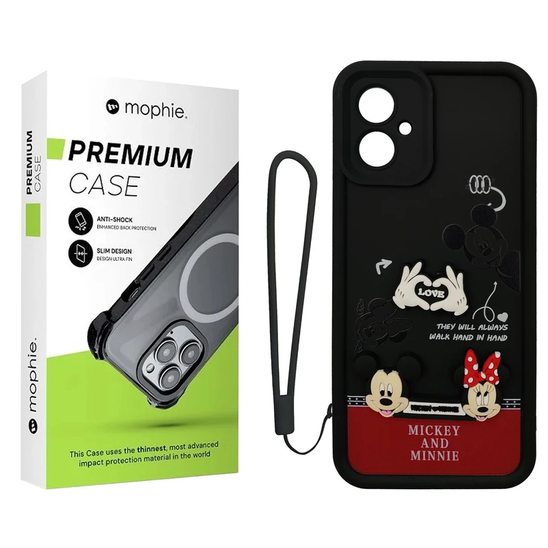 کاور موفی مدل Silicone Puffer Minni Mouse Strap مناسب برای گوشی موبایل سامسونگ Galaxy A05 به همراه بند