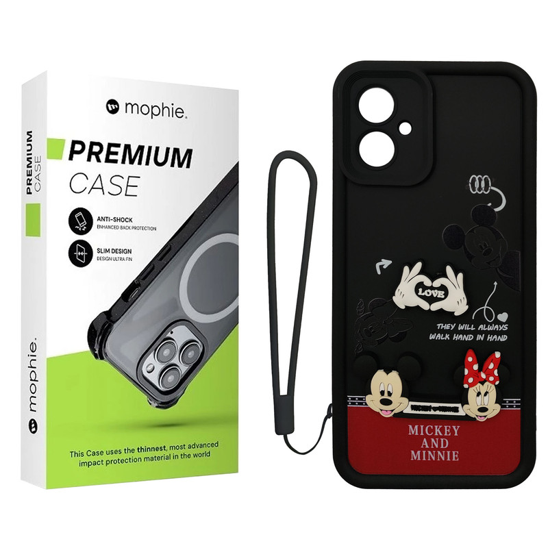 کاور موفی مدل Silicone Puffer Minni Mouse Strap مناسب برای گوشی موبایل سامسونگ Galaxy A05 به همراه بند