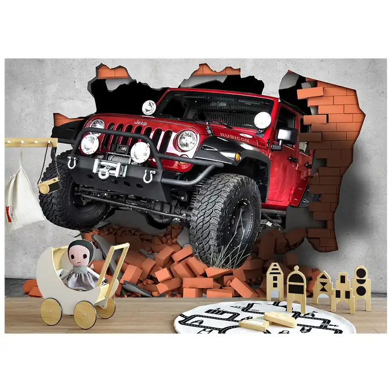 پوستر دیواری اتاق کودک مدل سه بعدی ماشین 1030