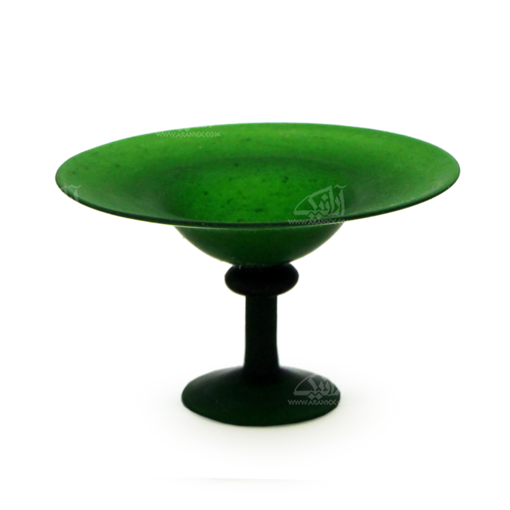 شکلات خوری پایه دار‏ شیشه گری فوتی‏  ‏‏رنگ ‏سبز‏ طرح ‏ساده‏ مدل 1001400002