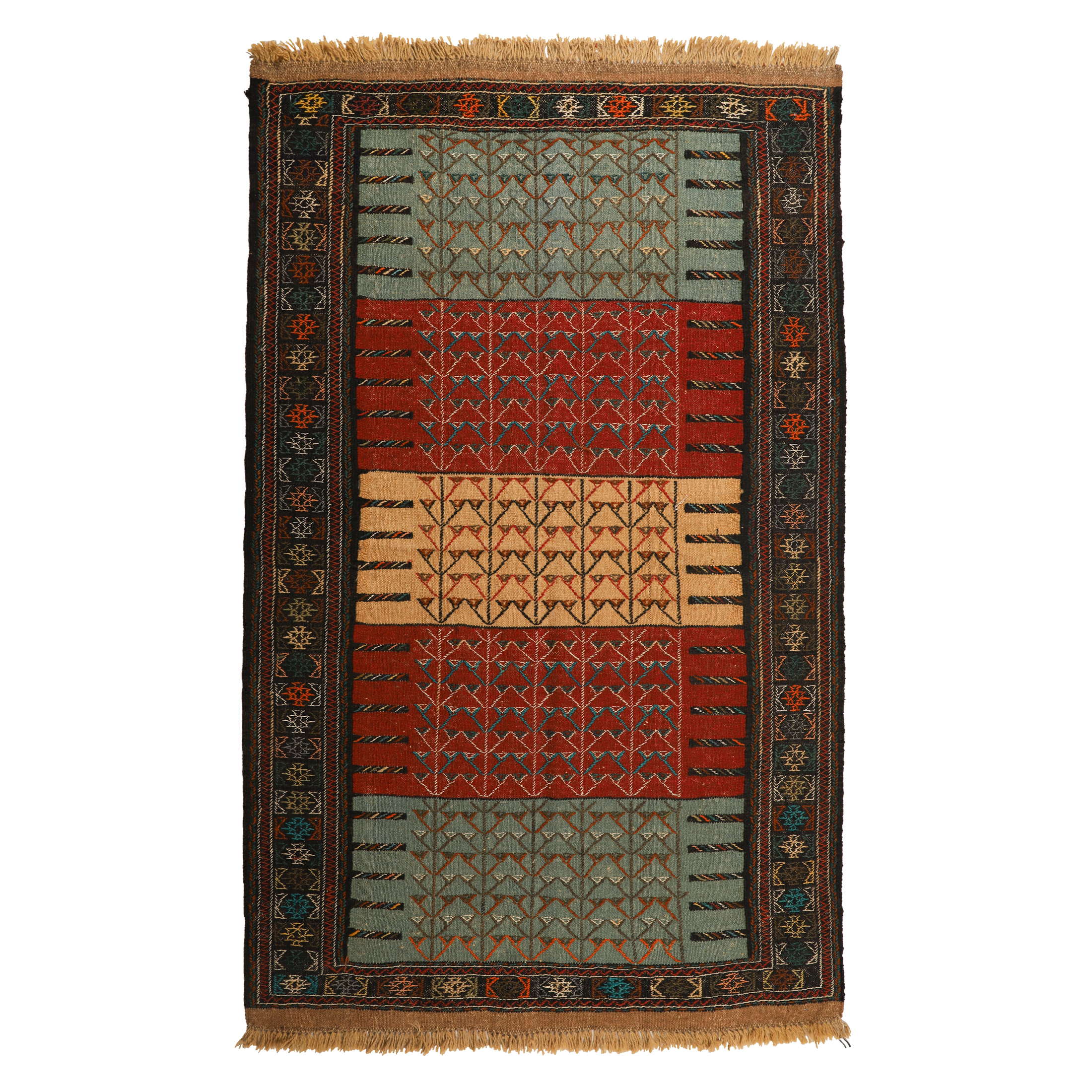 گلیم دستبافت دومتری طرح سفره کردی کد 140451