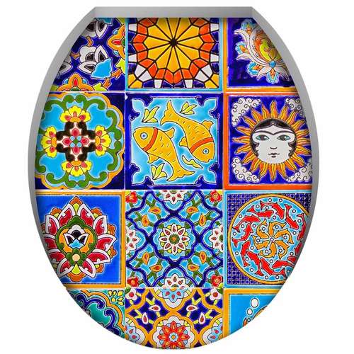 استیکر سه بعدی سرویس بهداشتی ژیوار طرح کاشی ایرانی