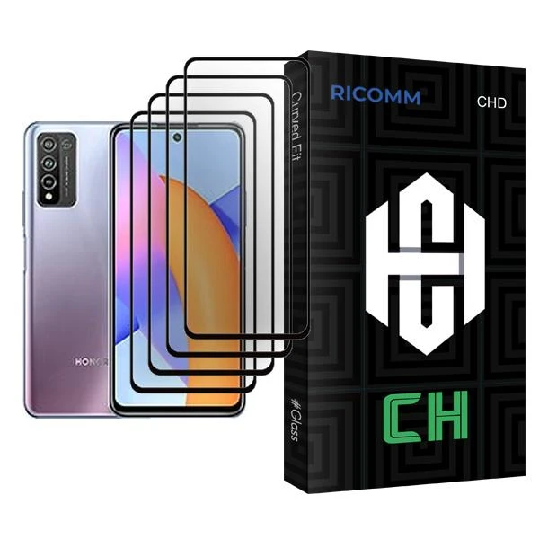 محافظ صفحه نمایش ریکام مدل CH Glass MIX004 مناسب برای گوشی موبایل آنر 10X Lite بسته چهار عددی