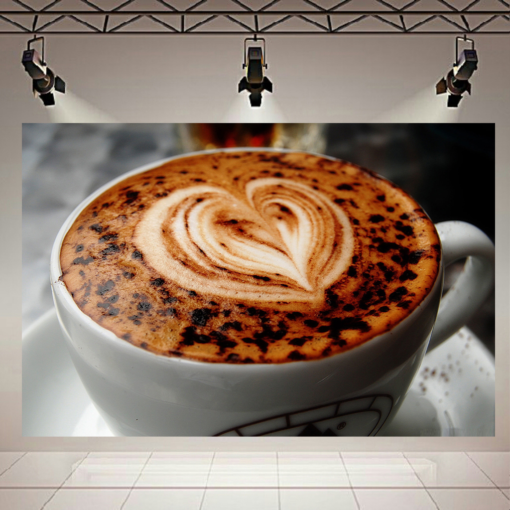 پوستر مدل بک لایت طرح قهوه coffee heart-love theme کدAR2880 