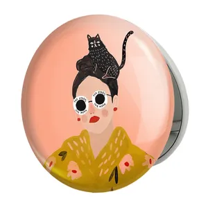 آینه جیبی خندالو طرح دختر مدل تاشو کد 5481 