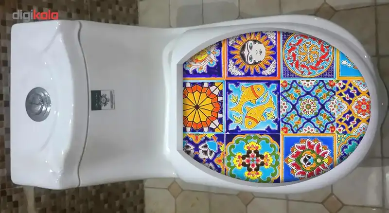 استیکر سه بعدی سرویس بهداشتی ژیوار طرح کاشی ایرانی