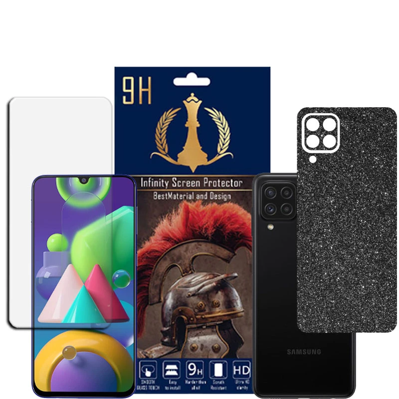 برچسب پوششی اینفینیتی مدل PRO MAX مناسب برای گوشی موبایل سامسونگ GALAXY M22 به همراه محافظ صفحه نمایش