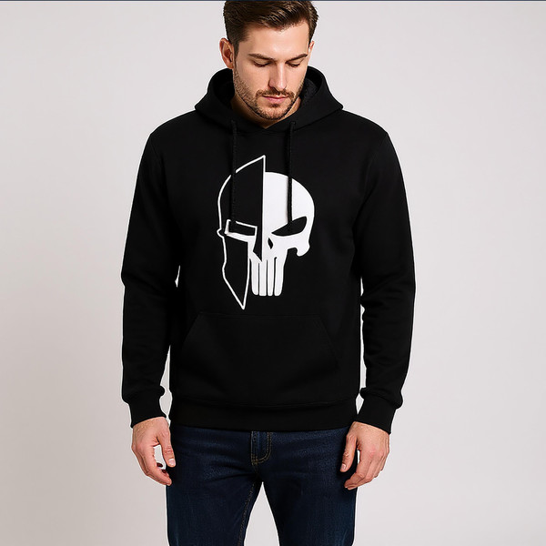 هودی مردانه طرح اسکلت کد S17 رنگ مشکی