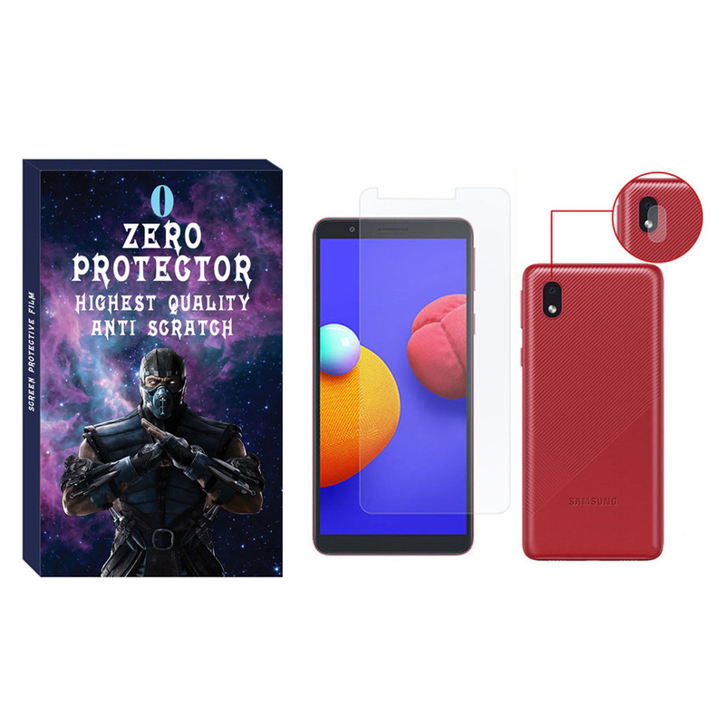 محافظ صفحه نمایش زیرو مدل SDHZ-01 مناسب برای گوشی موبایل سامسونگ Galaxy A01 core به همراه محافظ لنز دوربین