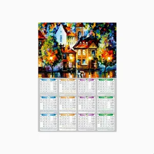 تقویم دیواری سال 1402 طرح نقاشی منظره کد v56