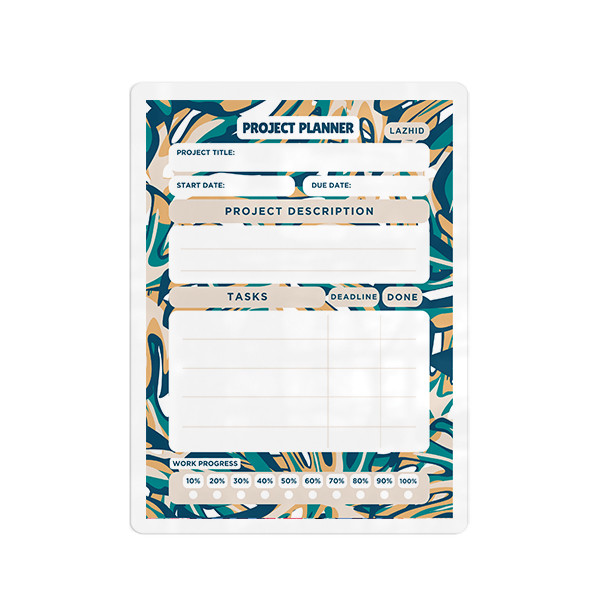 تخته وایت برد لاژید مدل پلنر پیشرفت پروژه کد PL05 سایز 20*30 سانتی متر