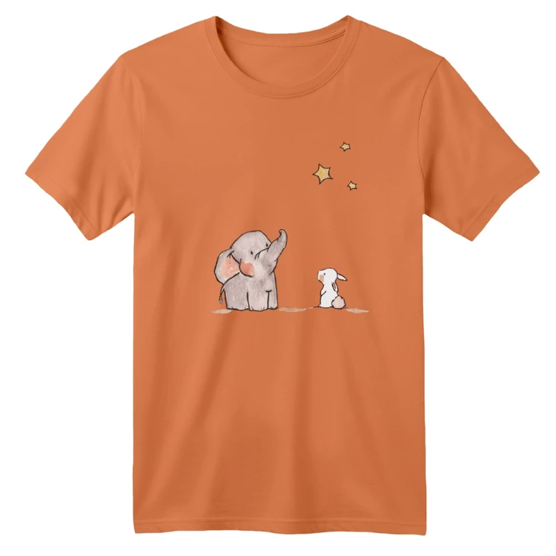 تی‌شرت آستین کوتاه لانگ بچگانه مدل فیل و خرگوش