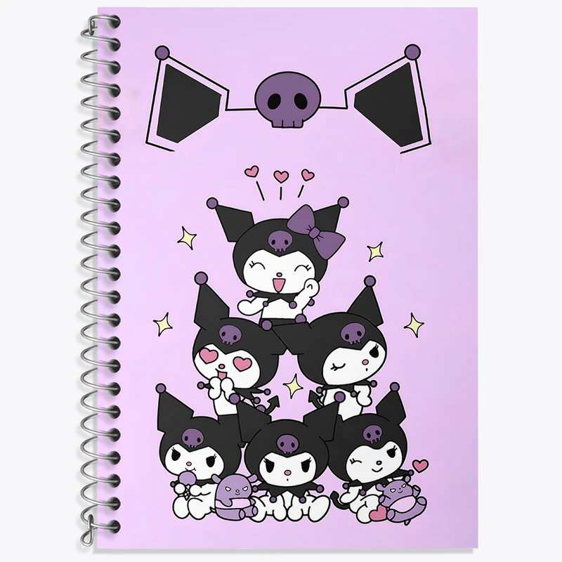 دفتر زبان 50 برگ خندالو مدل دو خط طرح کرومی (Kuromi) کد N4823