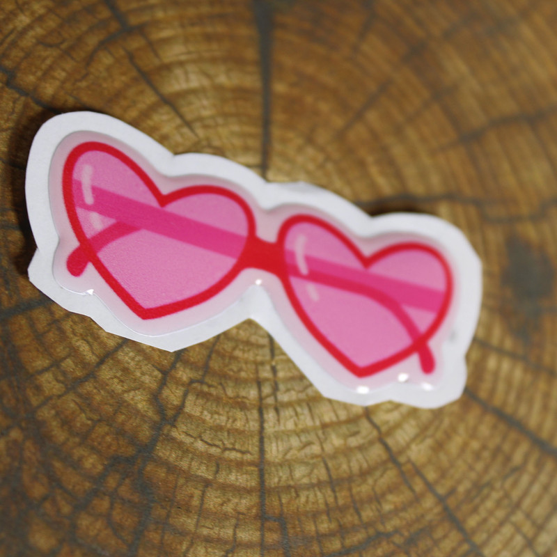 برچسب ژله ای طرح عینک قلبی کد 2/5*6